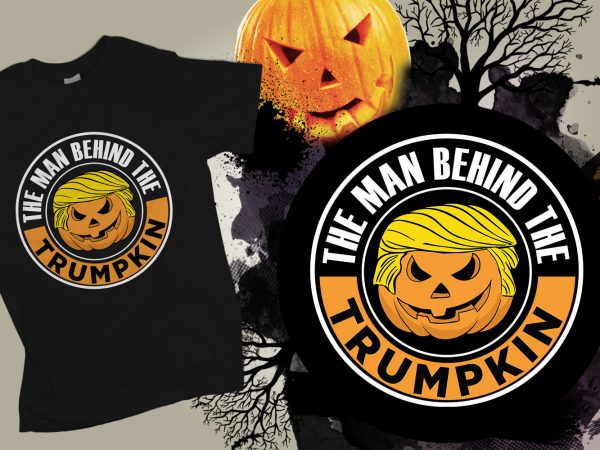 The mand behind the trumpkin vector t-shirt design for commercial use