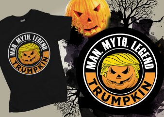 Trumpkin Man Myth Legend Halloween T-shirt Design