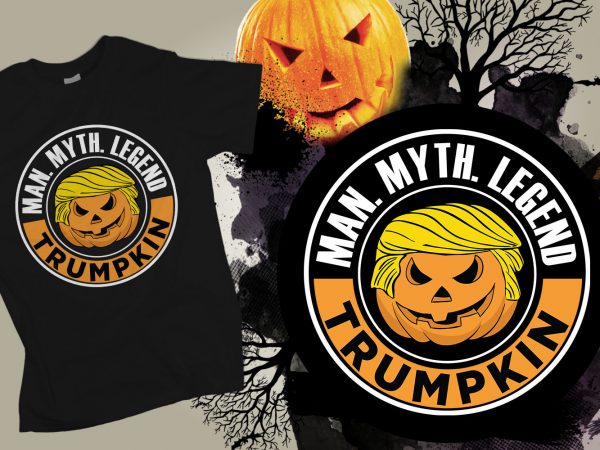 Trumpkin man myth legend halloween t-shirt design