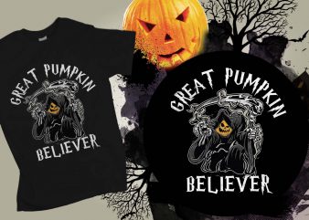 Great Pumpkin Believer Halloween T-shirt Design