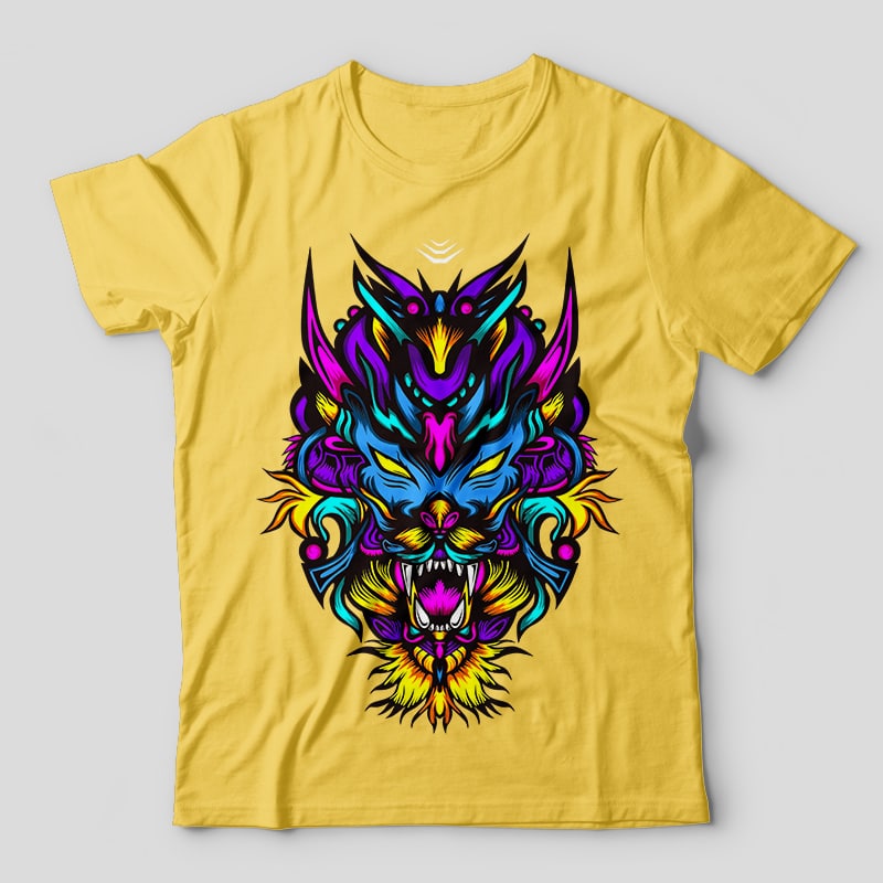 Dragon neza vector t-shirt design template tshirt design for merch by amazon