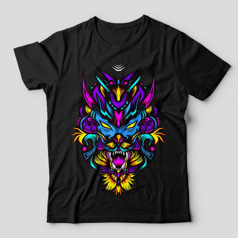 Dragon neza vector t-shirt design template tshirt design for merch by amazon