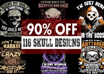 FULL SKULL BUNDLE – 116 SUPER COOL DESIGNS – SUM OF 4 PARTS