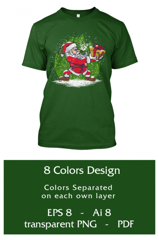 Gifting Santa commercial use t shirt designs