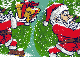 Gifting Santa t shirt design template