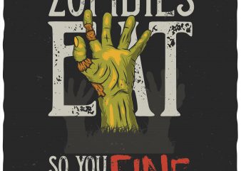 Zombies eat vector t-shirt design