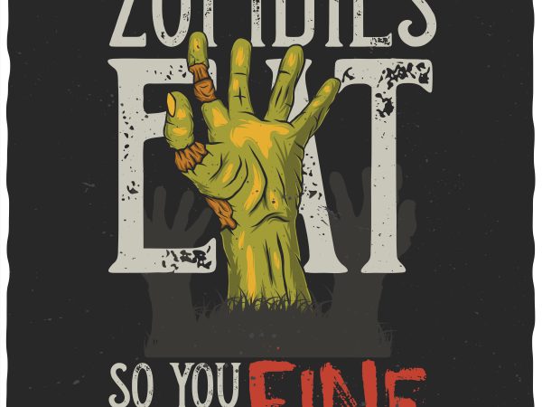 Zombies eat vector t-shirt design