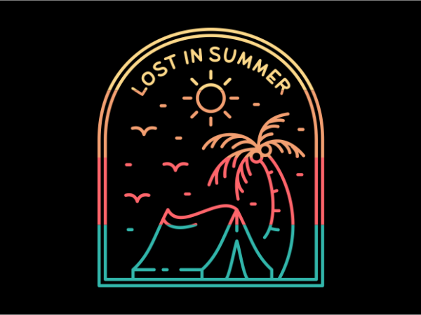Lost in summer design for t shirt