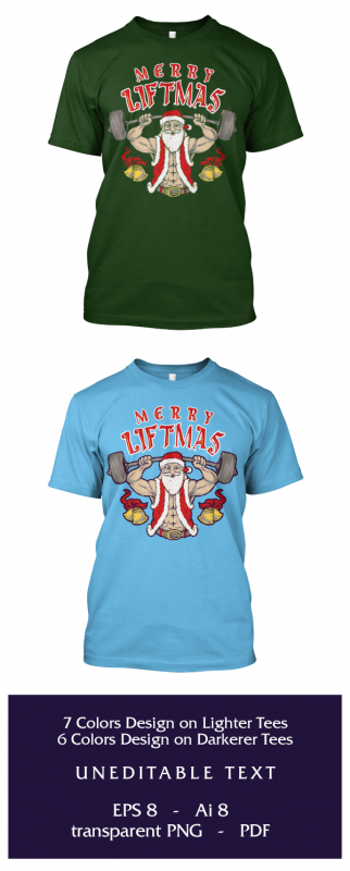 Merry Liftmas t shirt designs for print on demand