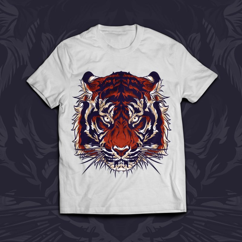 Tiger Head Tshirt Design tshirt designs for merch by amazon