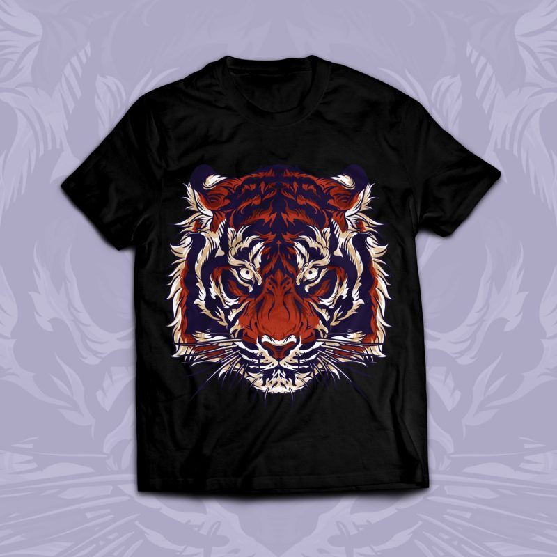 Tiger Head Tshirt Design tshirt designs for merch by amazon