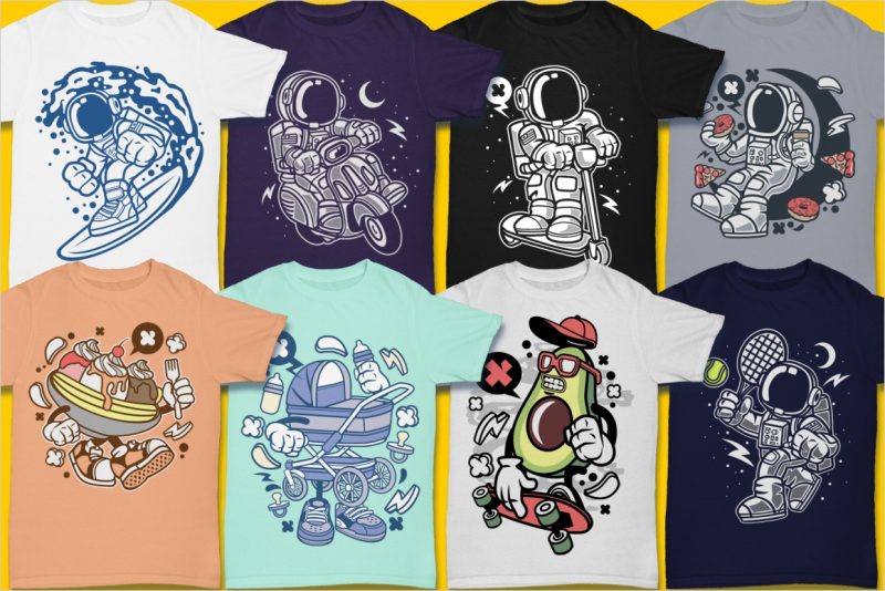 100 cartoon vector tshirt designs bundle #3