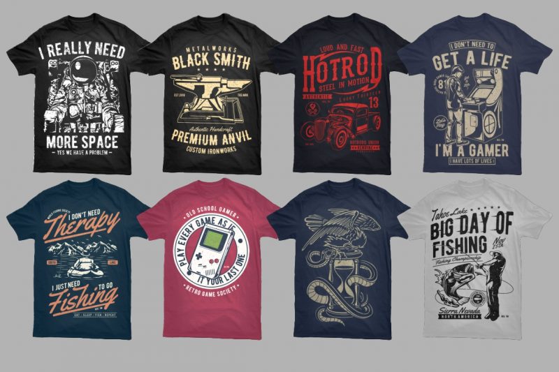 t-shirt vector 500 Tshirt Designs BUNDLE