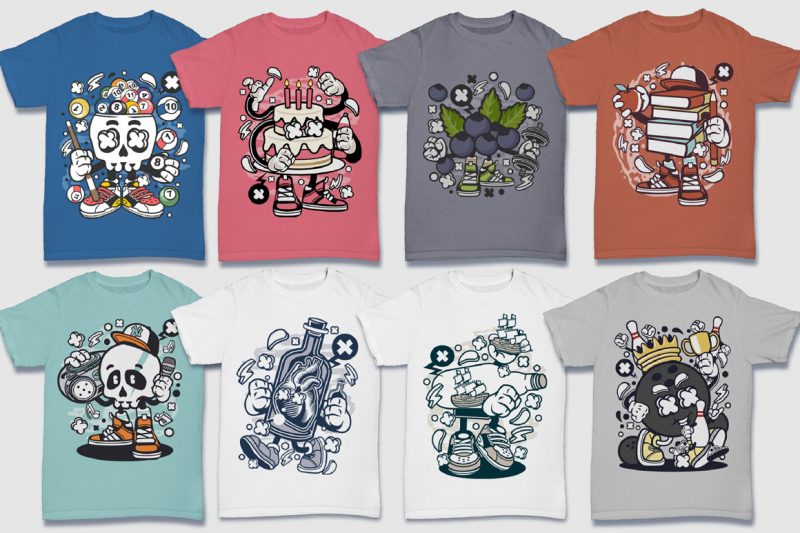 300 cartoon vector tshirt designs bundle #4 - Buy t-shirt designs