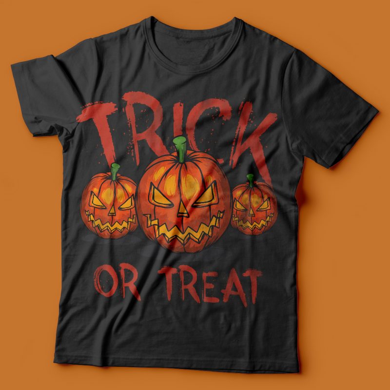 Trick or treat vector t-shirt design t shirt designs for sale