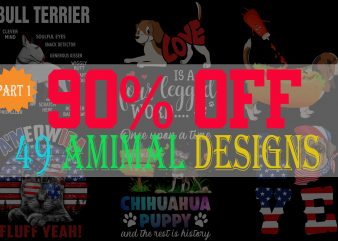 SPECIAL CAT DOG AND ANIMAL BUNDLE PART 1- 50 EDITABLE DESIGNS – 90% OFF-PSD and PNG – LIMITED TIME ONLY!