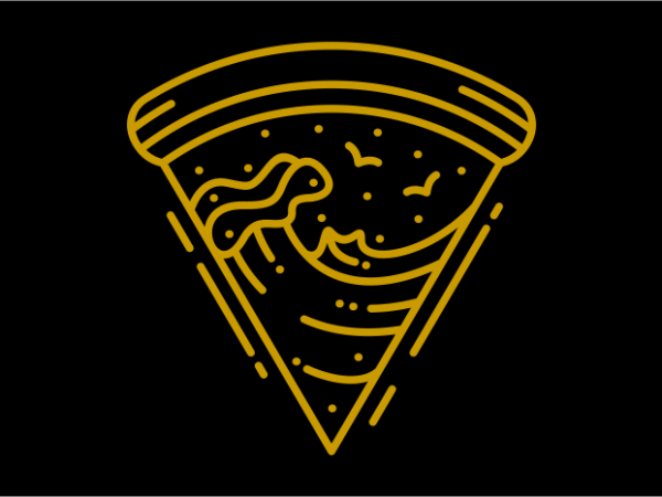 Pizza waves design for t shirt