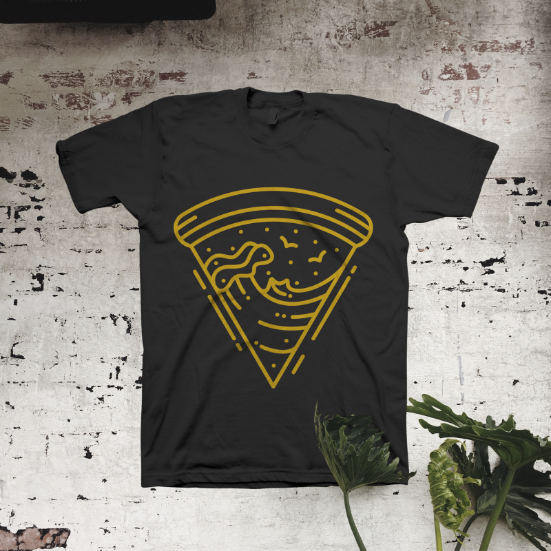 Pizza Waves tshirt design for merch by amazon