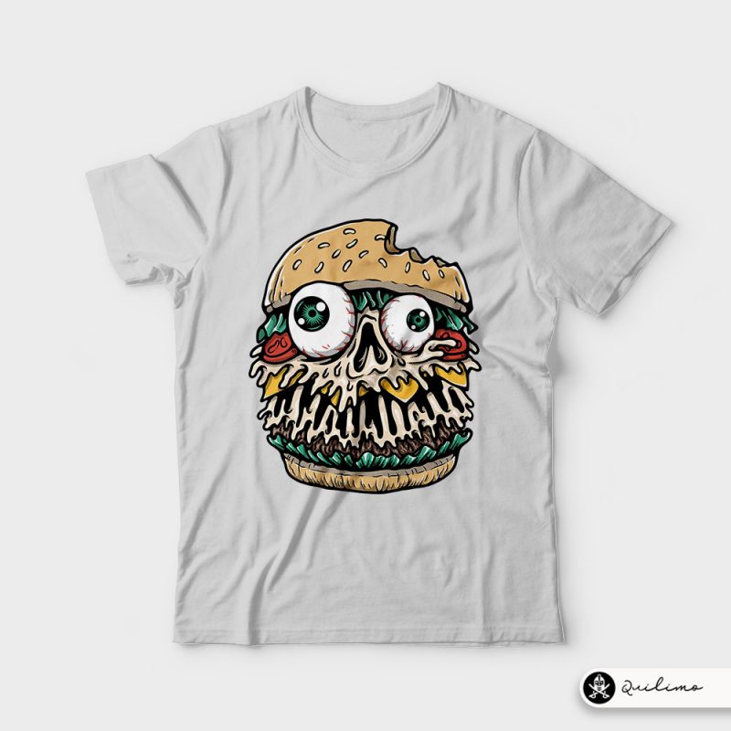 Hamburger Monster tshirt design for merch by amazon