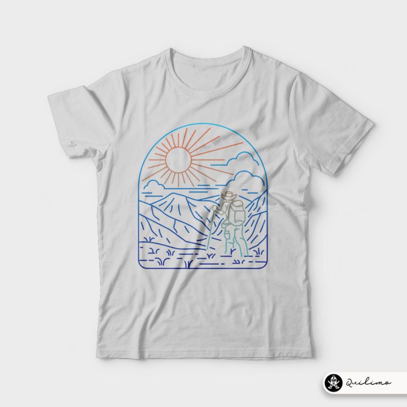 Hiker Line vector shirt designs