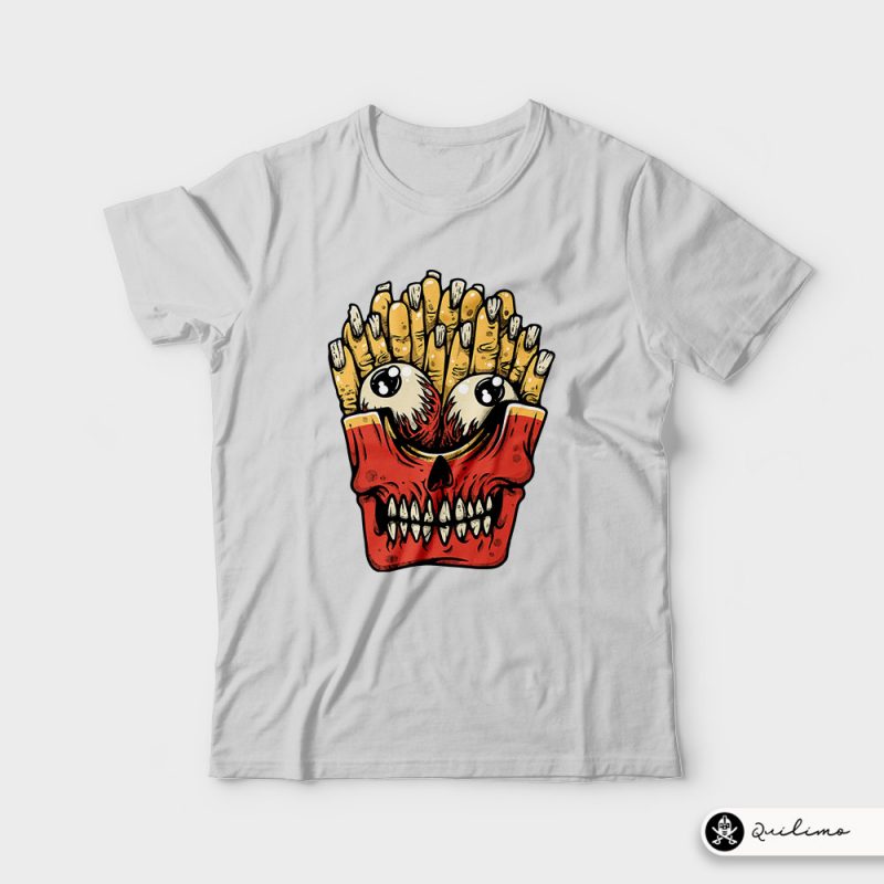 Zombie French Fries t-shirt designs for merch by amazon