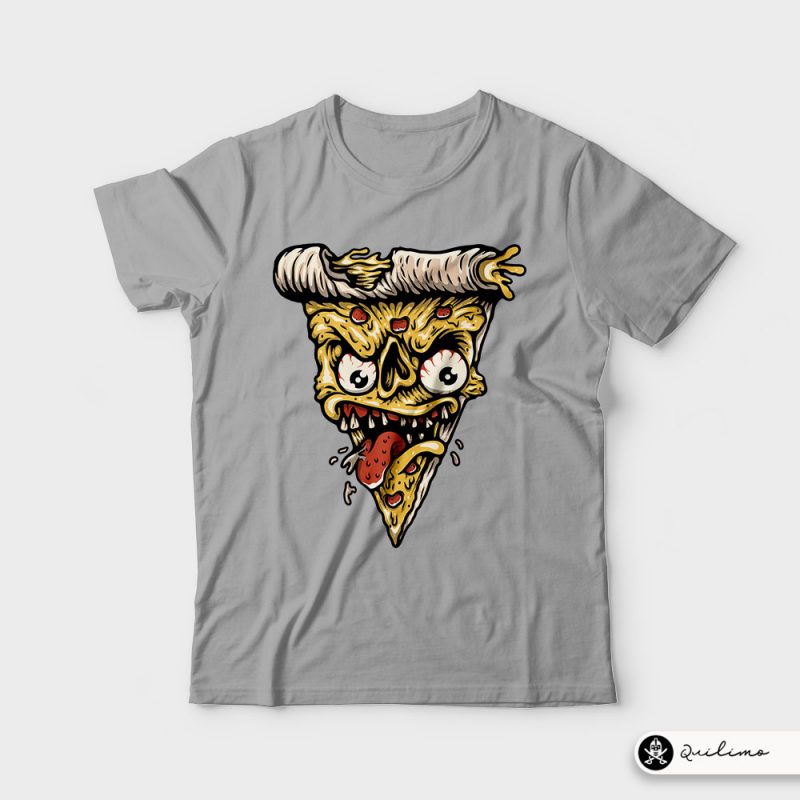 Pizza Monster t shirt designs for printify