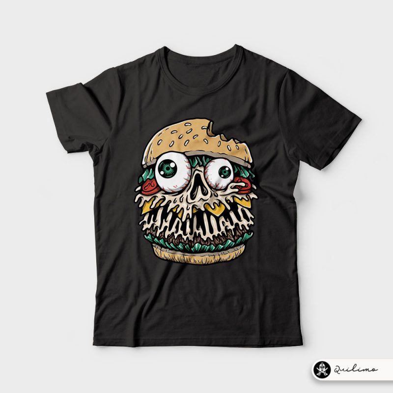 Hamburger Monster tshirt design for merch by amazon