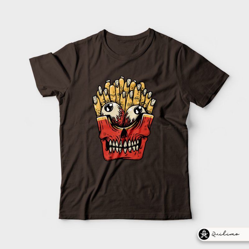 Zombie French Fries t-shirt designs for merch by amazon