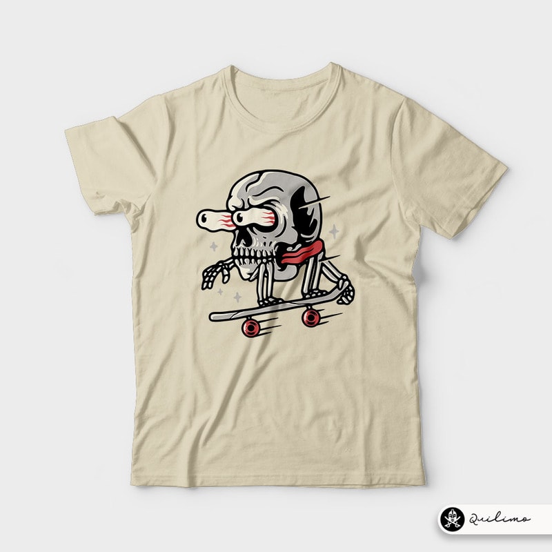 Skull Skateboarding t shirt design graphic