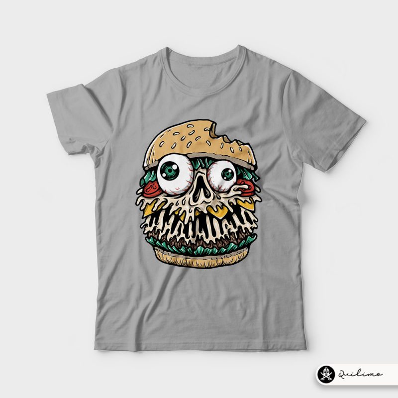 Hamburger Monster tshirt design for merch by amazon
