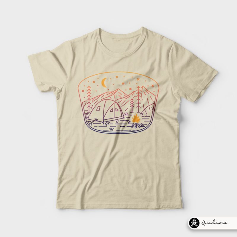 Camp Fire Line t shirt designs for sale