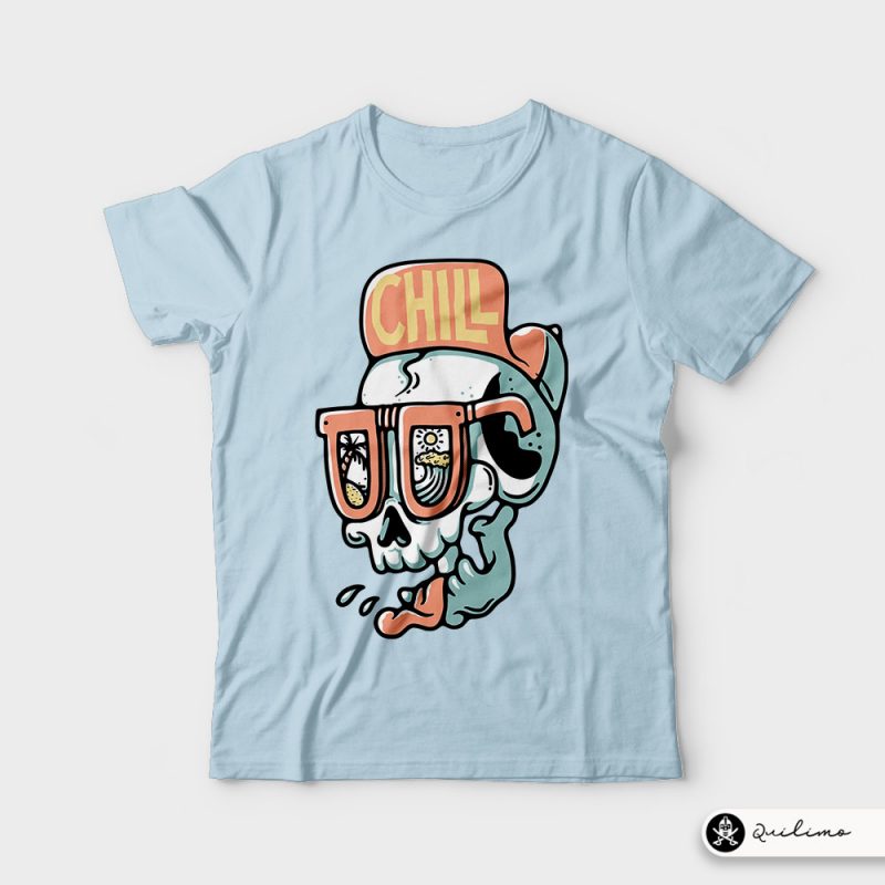 Chill Skull t shirt design graphic