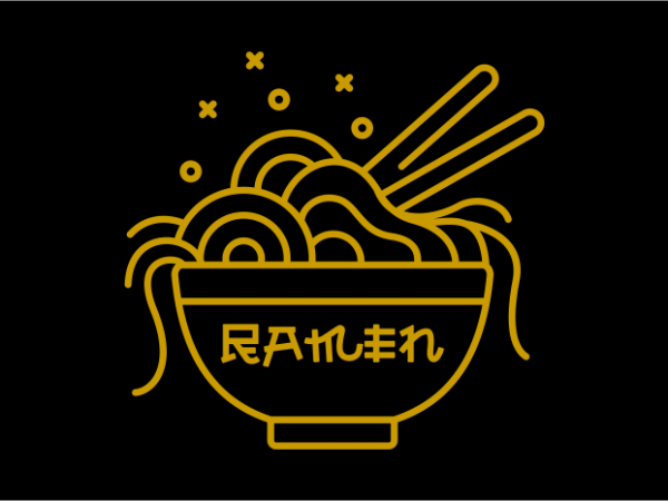 Ramen line t shirt design for sale