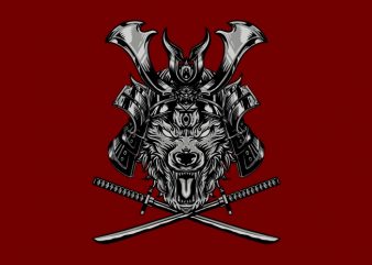 Samurai x Wolf T-Shirt Design