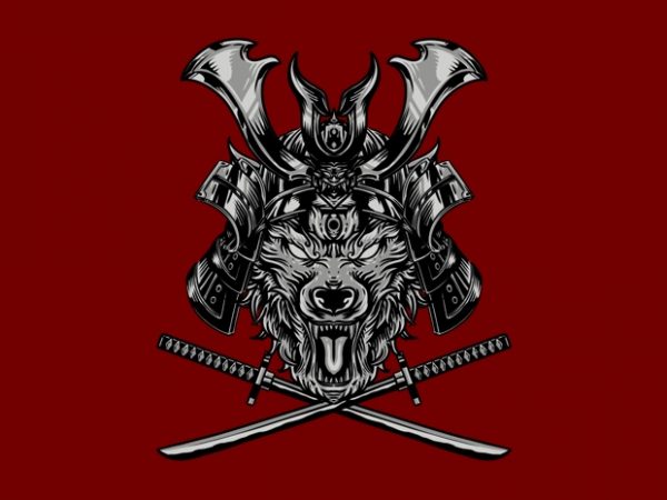 Samurai x wolf t-shirt design