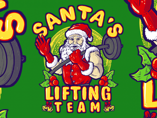 Santa’s lifting team buy t shirt design artwork