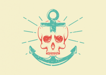 Skull Anchor vector t-shirt design for commercial use