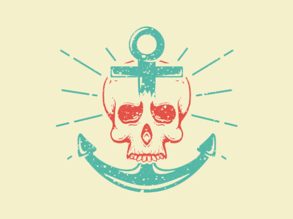 Skull anchor vector t-shirt design for commercial use Skull anchor vector t-shirt design for commercial use