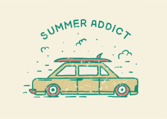 Summer Addict commercial use t-shirt design