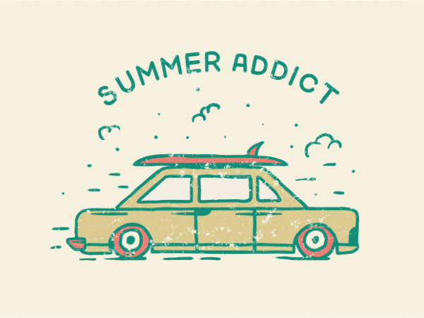Summer addict commercial use t-shirt design
