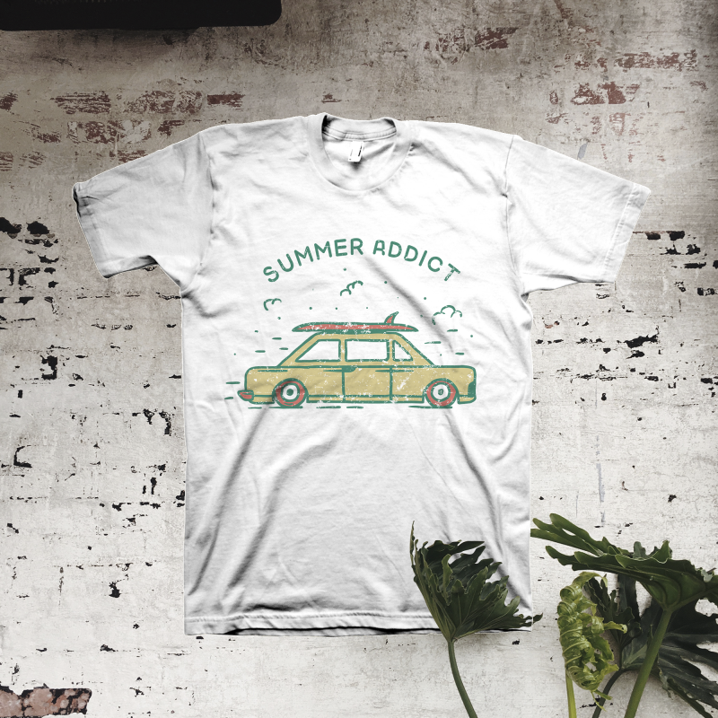 Summer Addict tshirt designs for merch by amazon