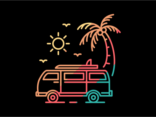 Summer travel vector t-shirt design for commercial use