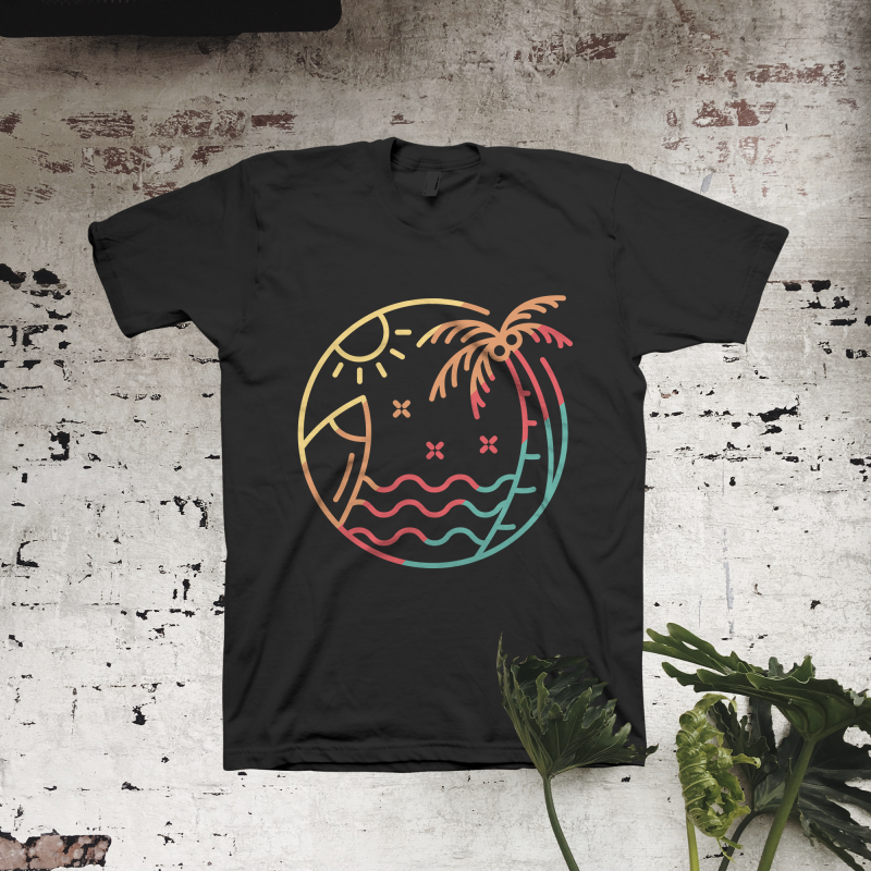 Surf Into Summer t-shirt designs for merch by amazon