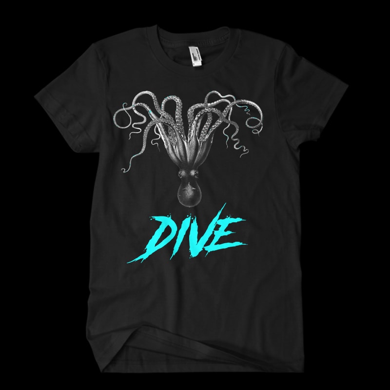 dive t shirt designs for merch teespring and printful