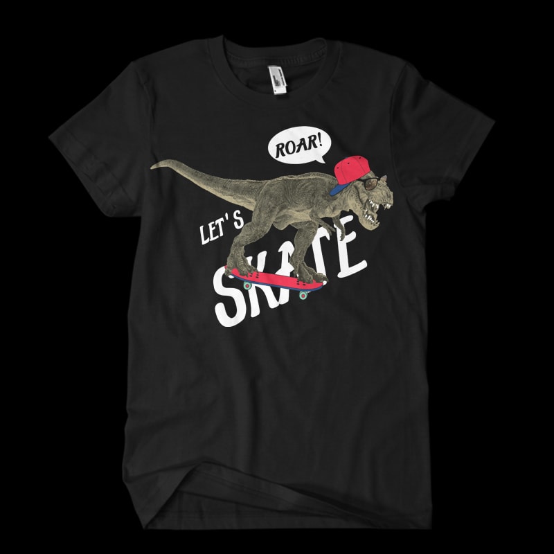 Lets skate t shirt designs for merch teespring and printful