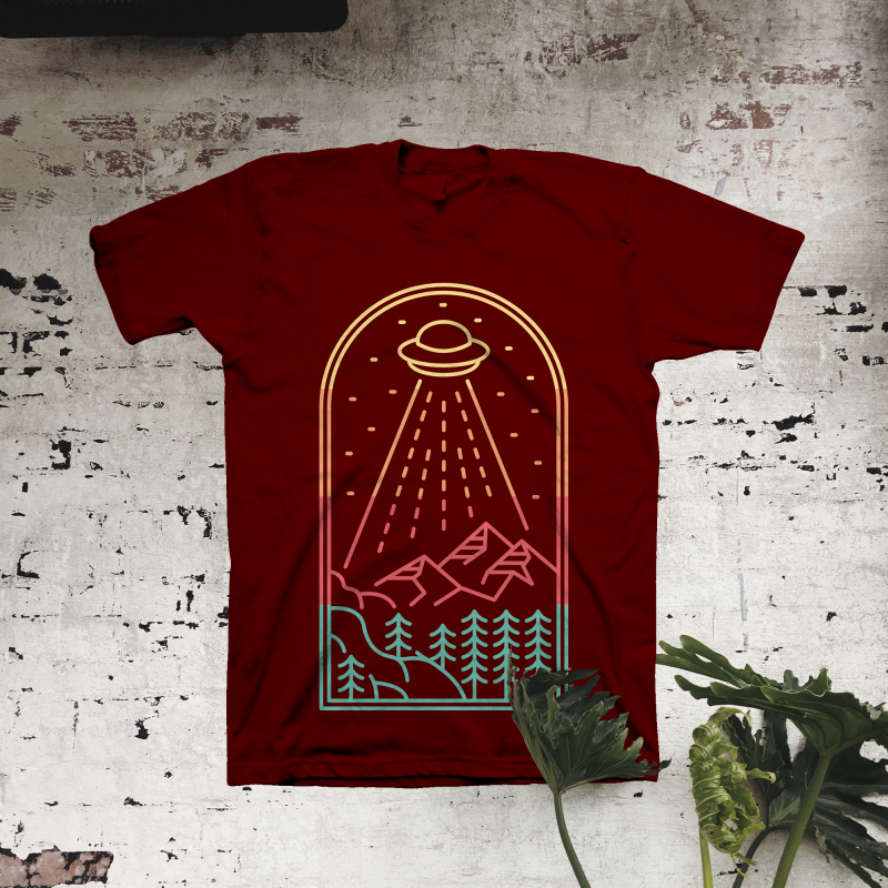 UFO Adventures t shirt design graphic