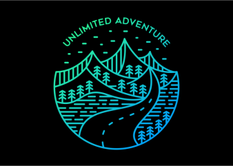 Unlimited Adventure print ready vector t shirt design