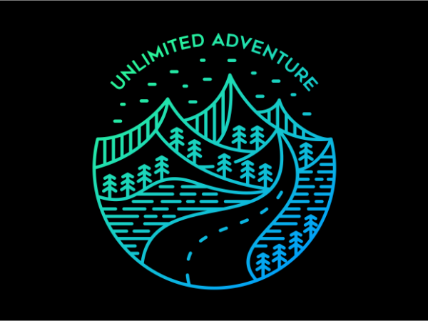 Unlimited adventure print ready vector t shirt design Unlimited adventure print ready vector t shirt design