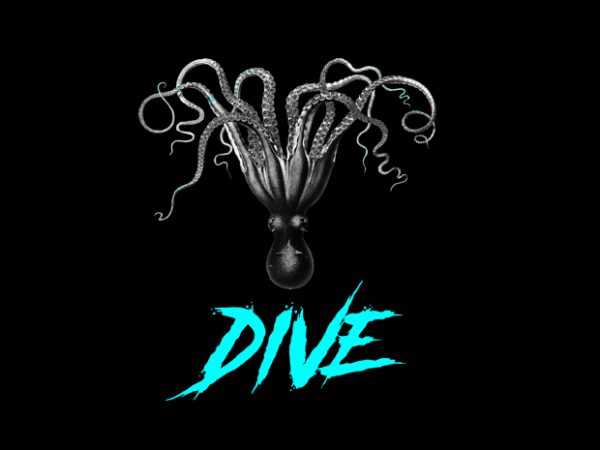 Dive vector t shirt design for download