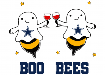 Dallas Cowboys, Boo Bees, Boo Cowboys, Funny Halloween print ready vector t shirt design